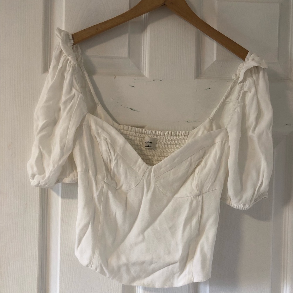 Wilfred White Off-Shoulder Puff Sleeve Blouse